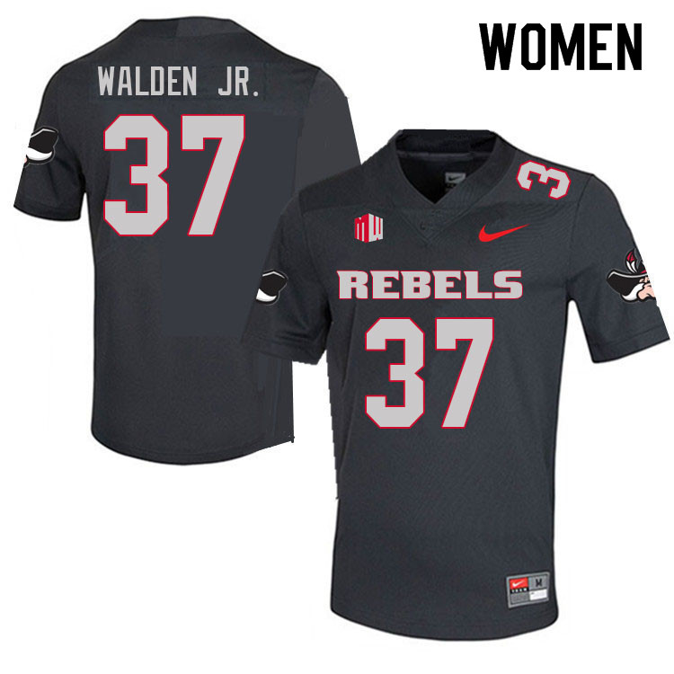 Women #37 Davone Walden Jr. UNLV Rebels College Football Jerseys Sale-Charcoal - Click Image to Close